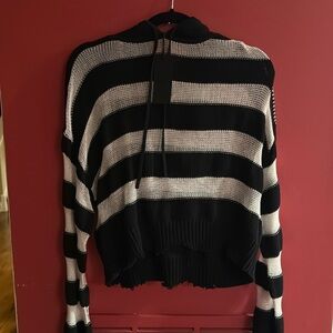 RtA.  Striped hooded sweater with tags